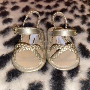 Janie & Jack gold sandals - 0-3 Mo